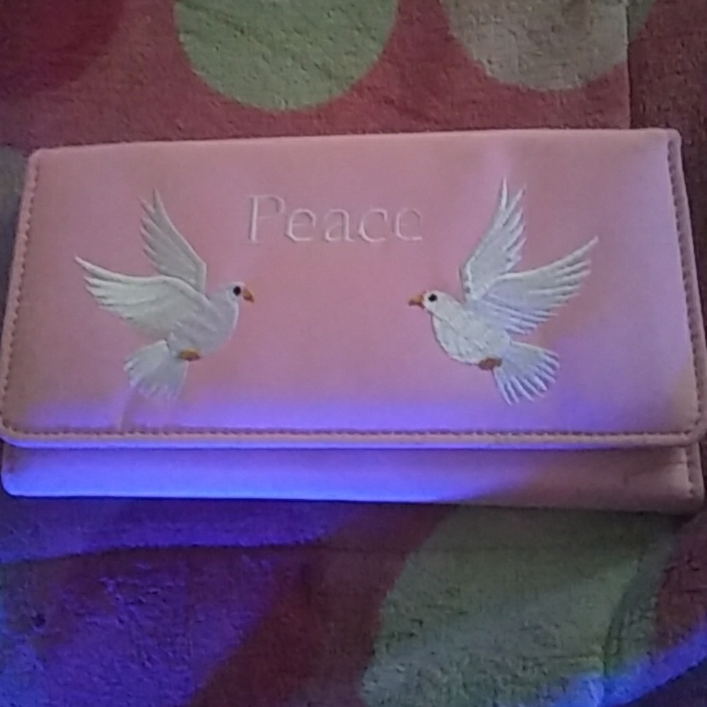 Pink peace purse